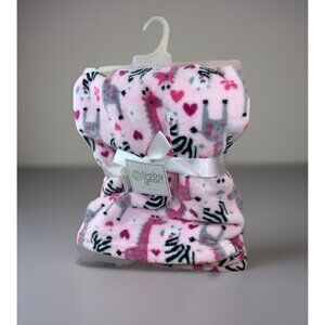 Baby Gear NWT Pink Zebra Giraffe Blanket Lovey Plush Soft Fleece 30" x 40” NEW